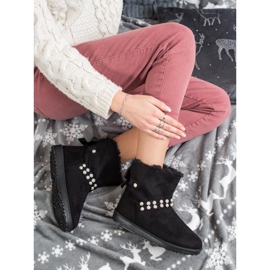 Queentina Svart Mukluki med pärlor 2