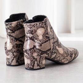 SHELOVET Snake Print Boot beige brun 1
