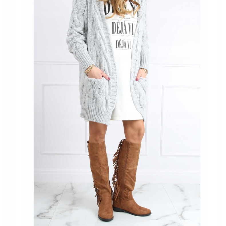 Stövlar med fransar, dold kilkamel ST-28P Camel beige 1