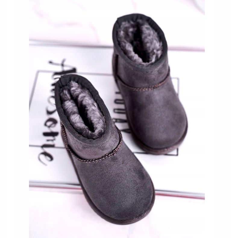 Varma barn ungdoms snöskor Grå Gooby 2