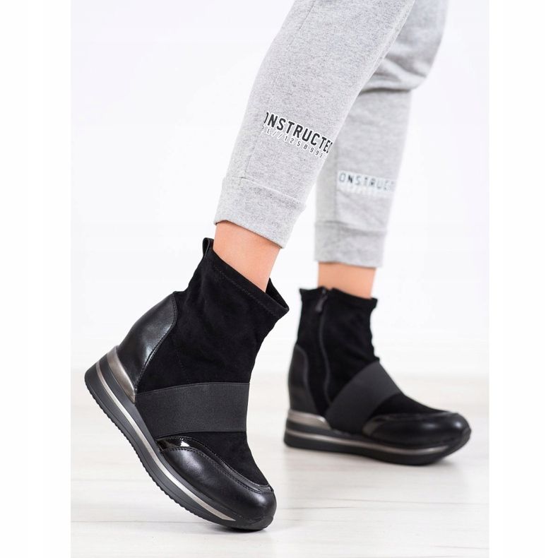 SHELOVET Trendiga kilkängor svart 2