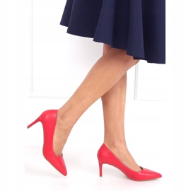 Röd CD62P Röd stilettos med låg häl 1
