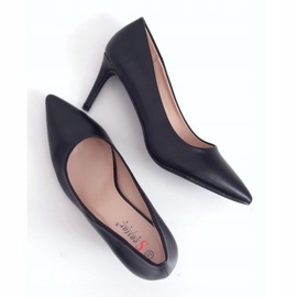 Svart CD62P Svart stilettos med låg klack 3