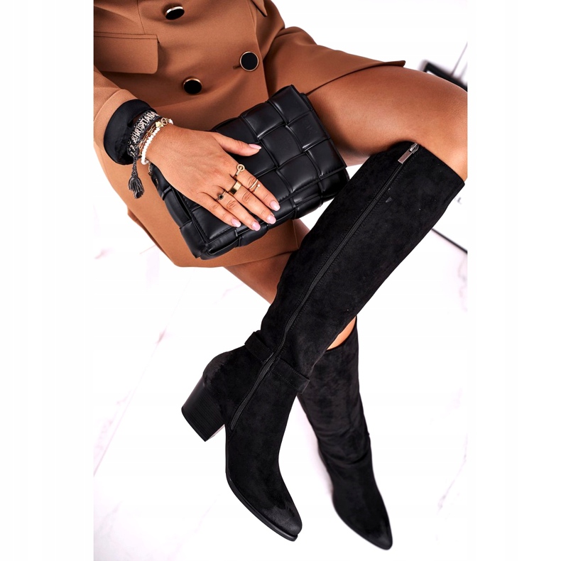 Vinceza Dam Stövlar På Klack Mocka Svart Nevermind 3