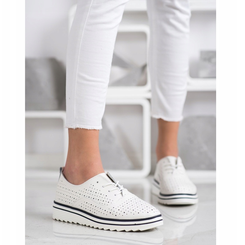 Goodin Openwork läderskor vit 1