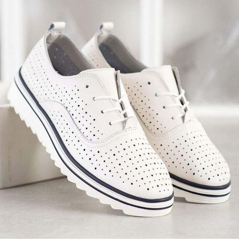 Goodin Openwork läderskor vit 2