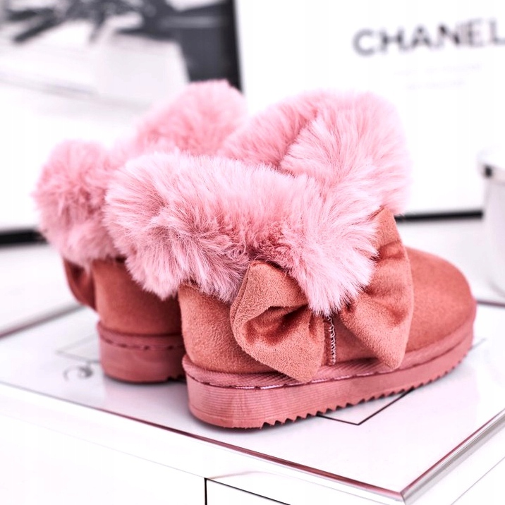 FRROCK Snöskor för barn med pälsbåge, rosa Vella 4