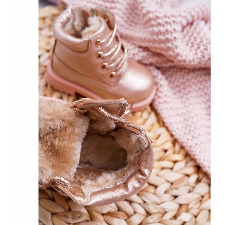 Barnfällare Varma stövlar Champagne Dexter rosa 4