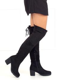 Svarta stövlar med breda klackar PE253P Black Ii Genre 2