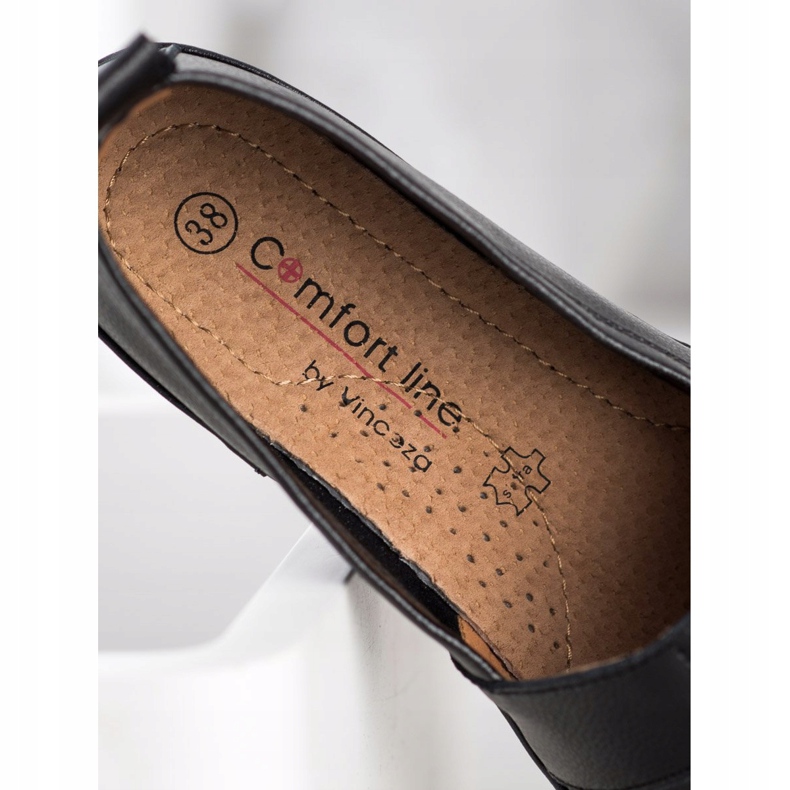 VINCEZA slipons i läder svart 1