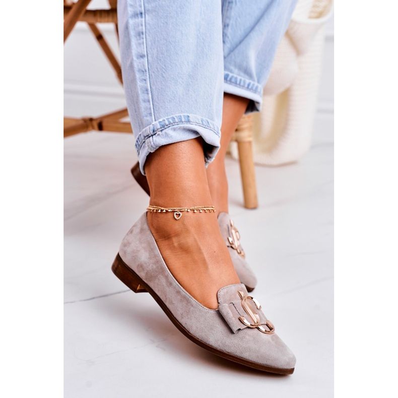 Nicole Mocka loafers för kvinnor Beige Mary-Jane ballerinor 2