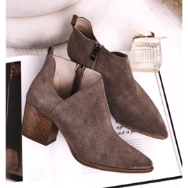 Nicole Damstövlar med utskuret mocka brun Lawrence 2