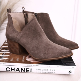 Nicole Damstövlar med utskuret mocka brun Lawrence 1