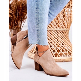 Nicole Dam stövletter med utskurna mocka Beige Lawrence brun 1