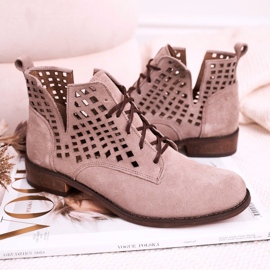 Nicole Cappuccino Susannah stövlar i mocka för kvinnor brun 2