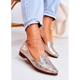 Nicole Dam Läder Loafers Animal Pattern Golden Scarlett mångfärgad gyllene 1