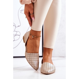 Eleganta läderballerinor Laura Messi 1110 Golden Bensin mångfärgad 2