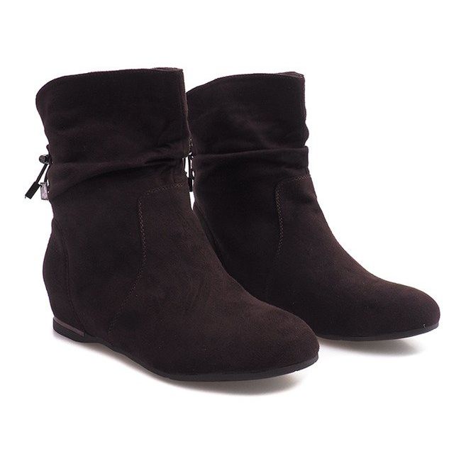 Suede Wedge Boots 030-PA Brown brun 1