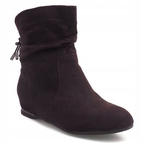 Suede Wedge Boots 030-PA Brown brun 2