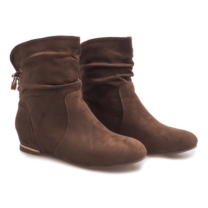 Suede Wedge Boots 030-PA Khaki kaki grön 2