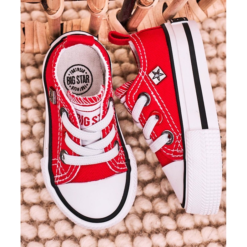 Barnens klassiska låga sneakers Big Star HH374196 Röd 1