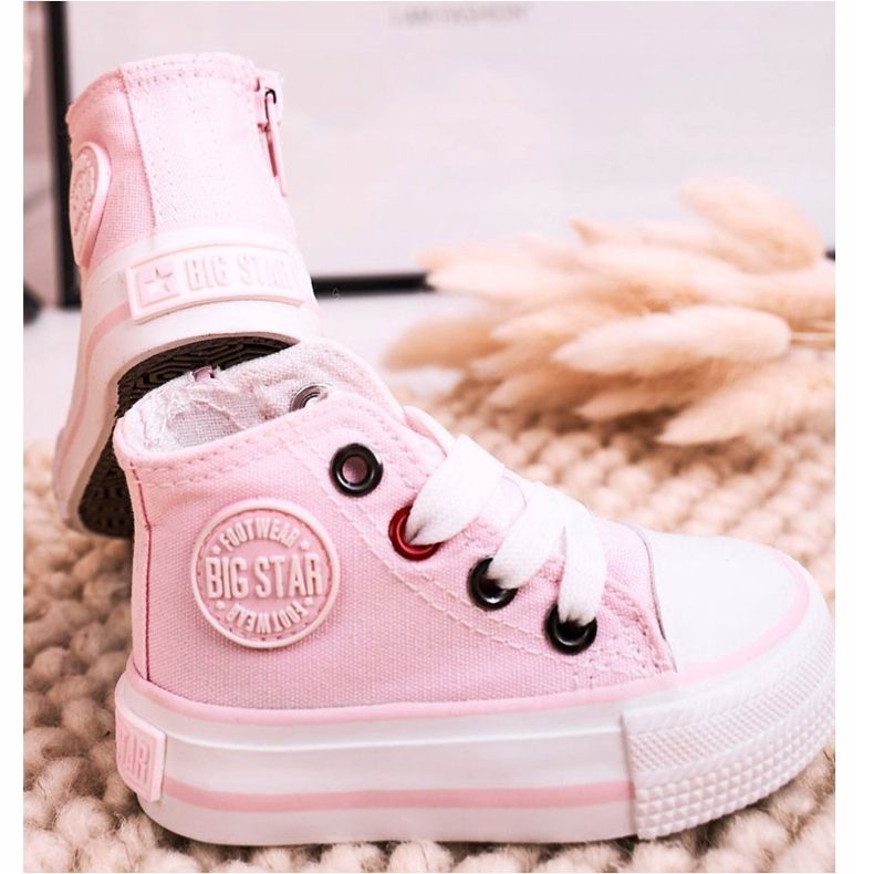 Barnhöga sneakers med dragkedja Big Star HH374087 Rosa 2