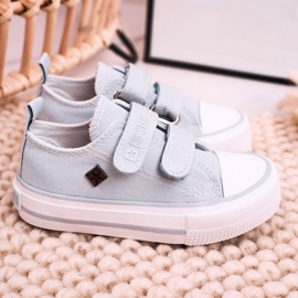 Barn låga sneakers med kardborreband Big Star HH374100 blå 2