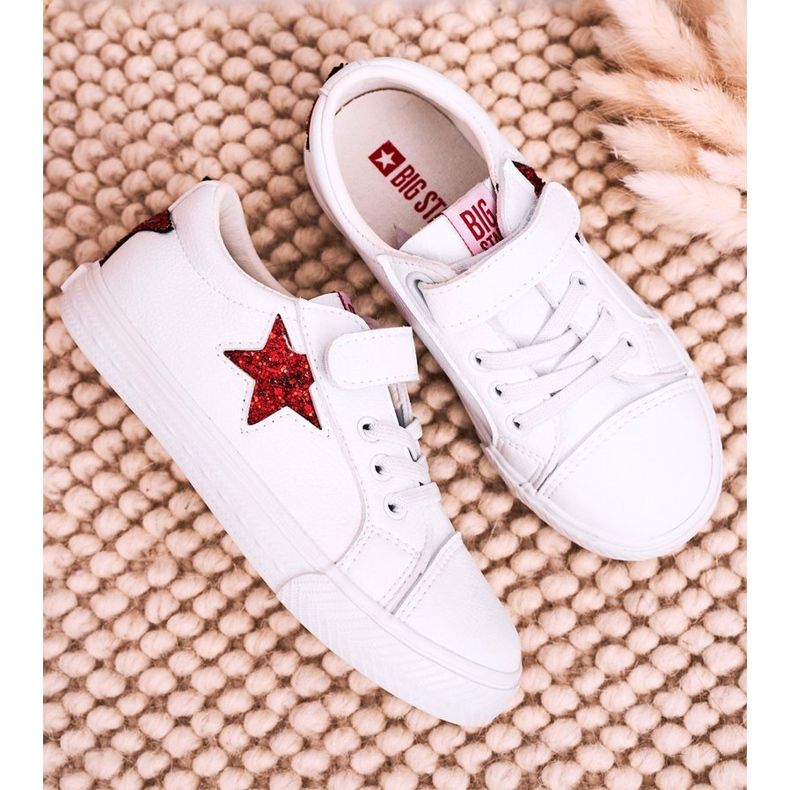 Barnskinnsneakers med en Star Big Star DD374102 Vit 2