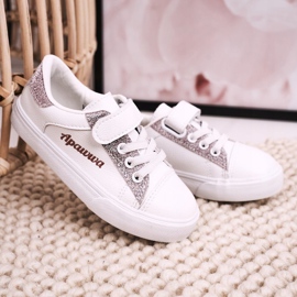 Apawwa Barnskor med vit Brocade Camila 2