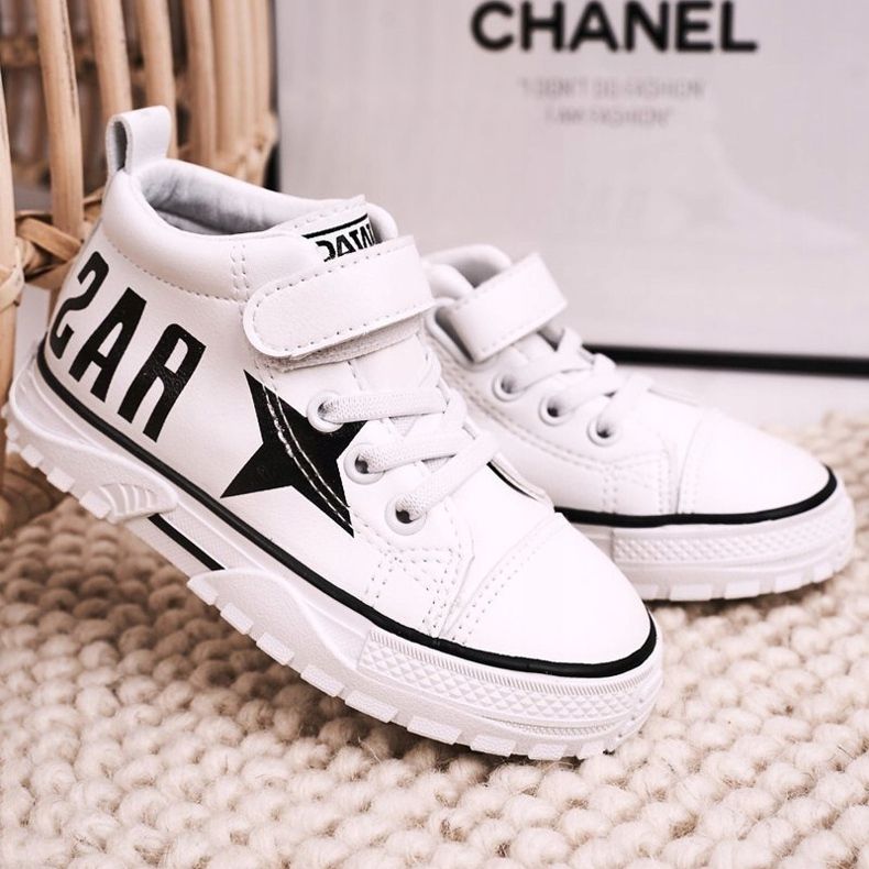 Apawwa Barnhöga sneakers med kardborrevit Sparky 2