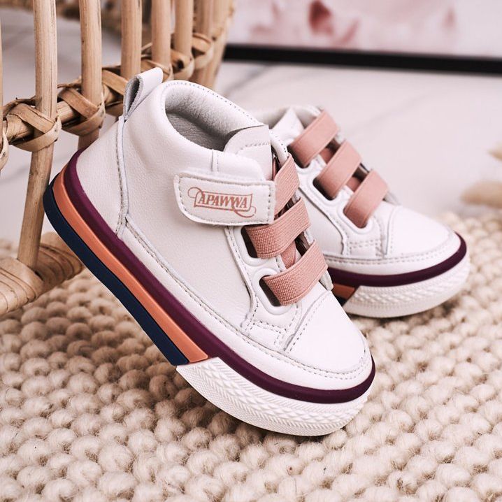 Apawwa Barnhöga sneakers Vit och rosa Baxter ['vit', 'rosa'] 1