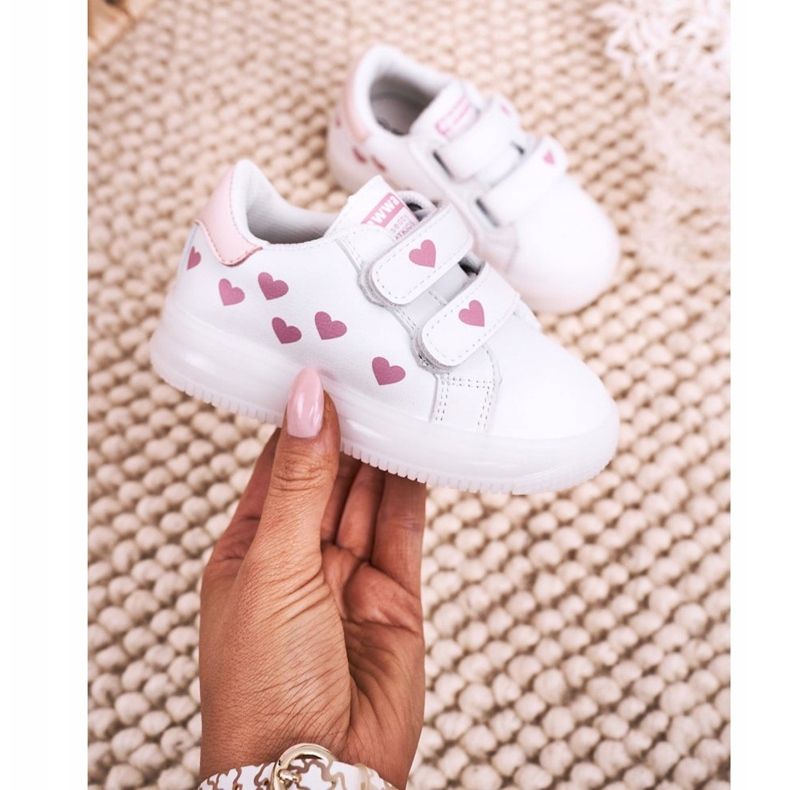 Apawwa Barnsportskor med en upplyst sula Led Vit-Rosa Boomer 2