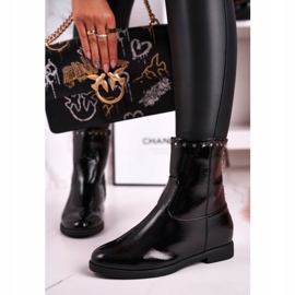 J.STAR But Kvinnors svarta varma lackerade stövlar med jetstrålar, prestanda 2