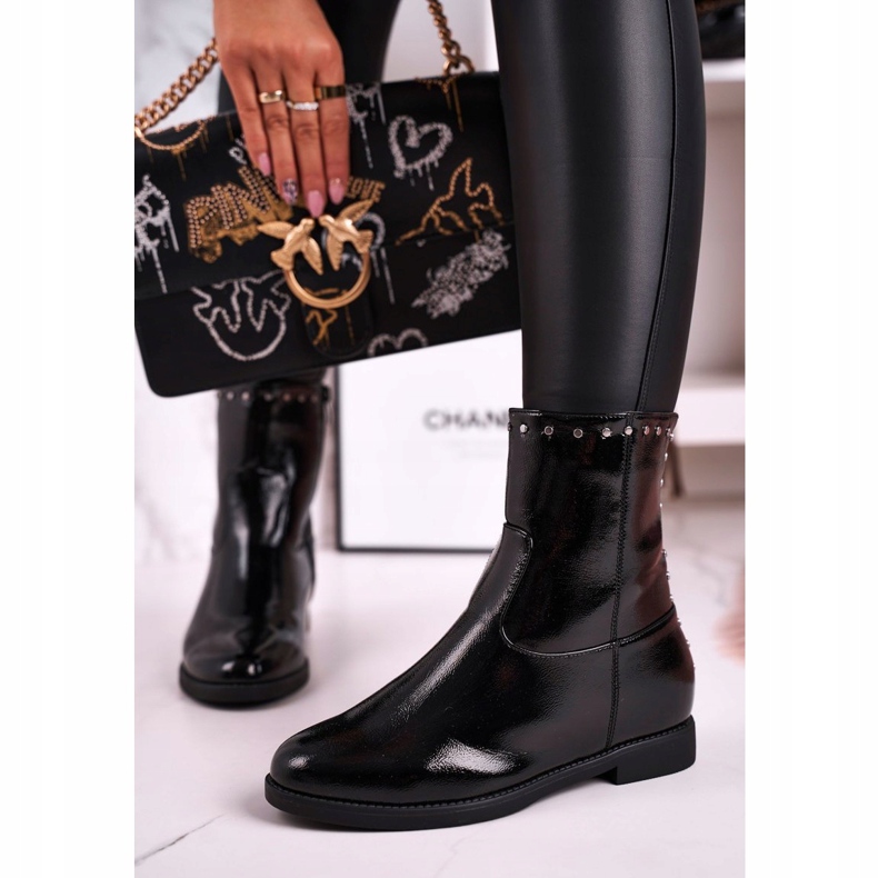 J.STAR But Kvinnors svarta varma lackerade stövlar med jetstrålar, prestanda 2