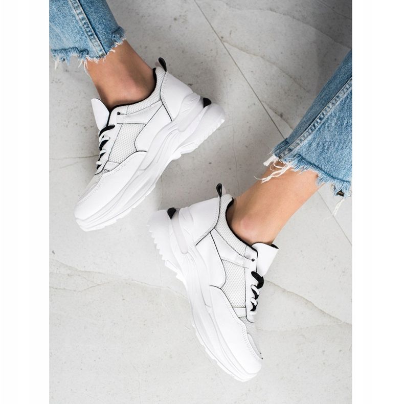 SHELOVET Klassiska vita sneakers 2