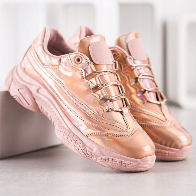 Ideal Shoes Sneakers med Holo -effekt rosa 1