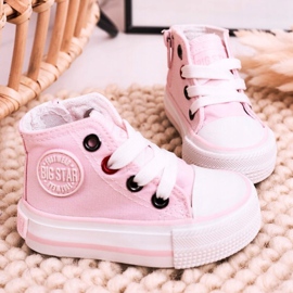 Barnhöga sneakers med dragkedja Big Star HH374087 Rosa 1