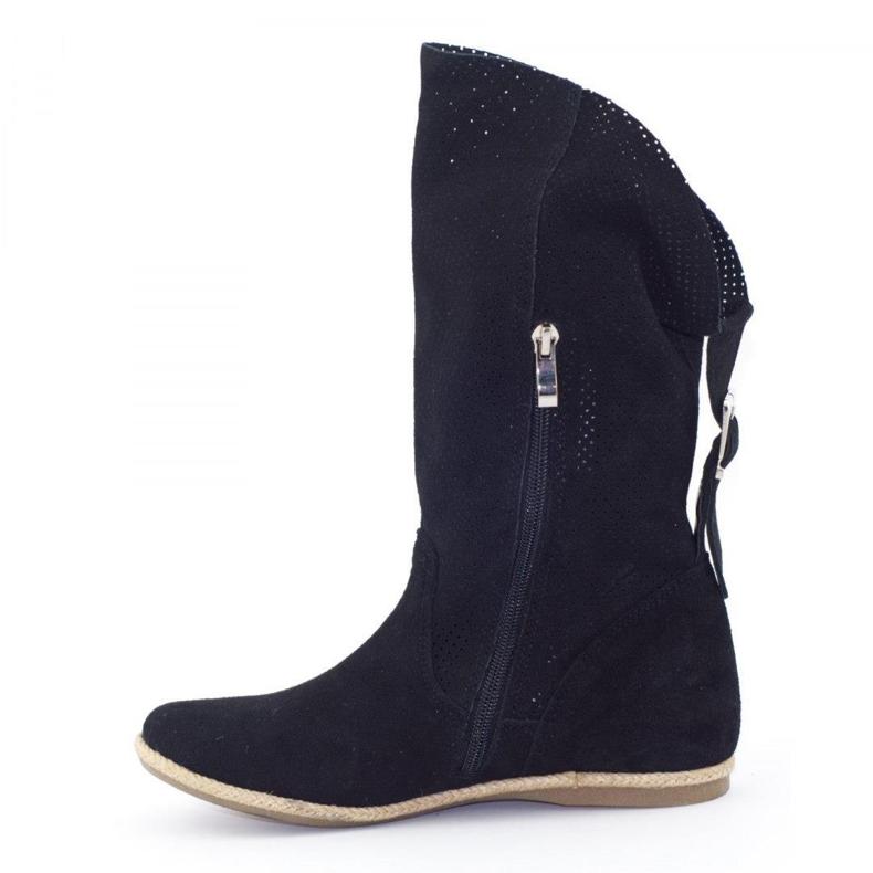 Olivier Elena svarta genombrutna stövlar 2