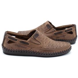 Polbut Herrskor, genombrutna loafers J68L brun 2