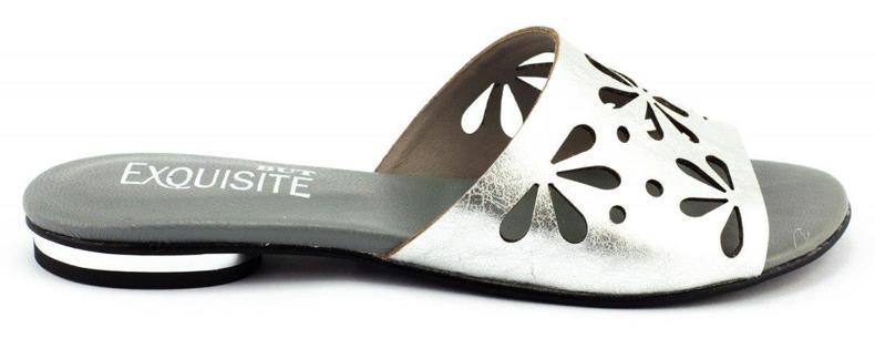Exousite Tofflor för genombrutna damer 1072 silver 1