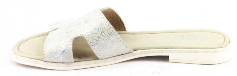 Dolce Pietro Tofflor för kvinnor 2215 vita och silver vitt och silver 2