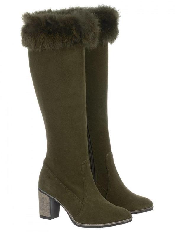 Olivier Diana isolerade stövlar med pälsgrön 2