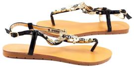 Svarta sandaler 6506 för kvinnor 1