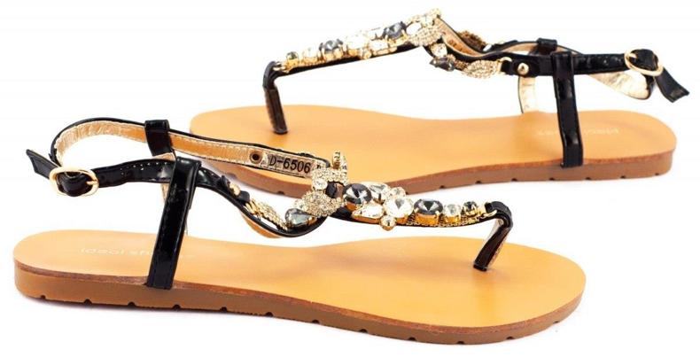 Svarta sandaler 6506 för kvinnor 1