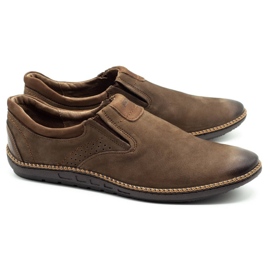 Joker Herrskor, lädermockasiner 937 oliv brun 1