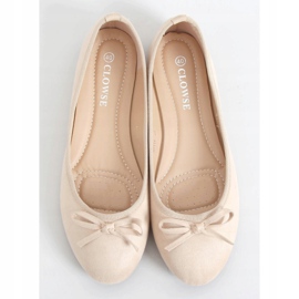 Beige ballerinor i mocka 9F116 Beige 1