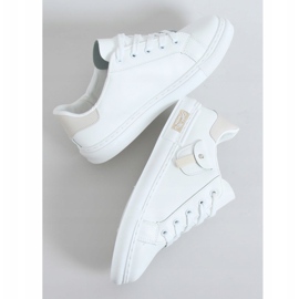 Kvinnors vita och beige sneakers LA132P Beige 2