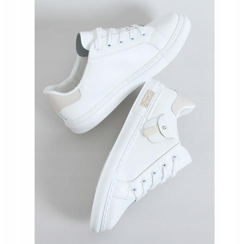 Kvinnors vita och beige sneakers LA132P Beige 2