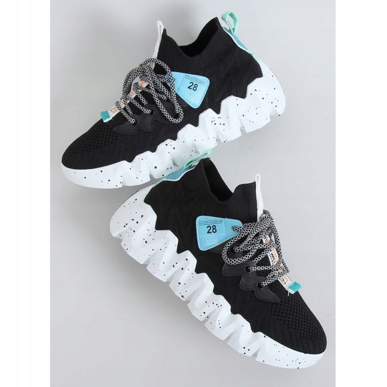 Svart NB387 Svarta högsulade sportskor 1