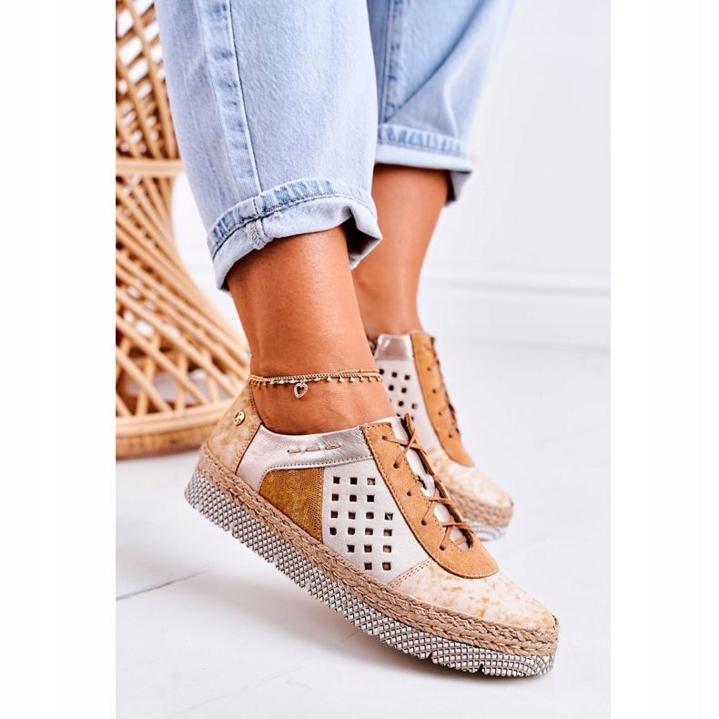 Kvinnors läderskor Maciejka Gul 03339-44 mångfärgad 2